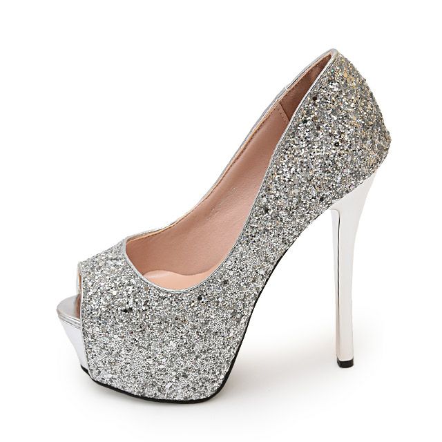 キャバヒール イメージ1 ラメデザインキラキラハイヒールオープントゥパンプス