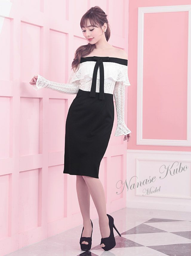 キャバヒール イメージ5 スエードクロスデザインオープントゥワンカラーパンプス