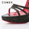 キャバヒール イメージ4 COMEX コメックス ブラックグリッターストラップサンダル