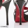 キャバヒール イメージ5 COMEX コメックス ブラックグリッターストラップサンダル