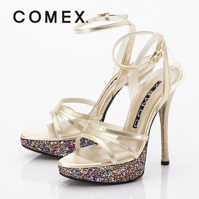 キャバヒール イメージ1 グリッターラメストラップサンダル