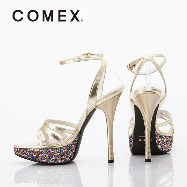 キャバヒール イメージ2 グリッターラメストラップサンダル