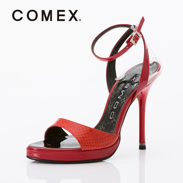 キャバヒール メイン画像 COMEX コメックス レッドパイソンレザーストラップサンダル