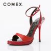 キャバヒール メイン画像 COMEX コメックス レッドパイソンレザーストラップサンダル