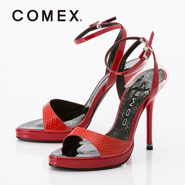 キャバヒール イメージ1 COMEX コメックス レッドパイソンレザーストラップサンダル