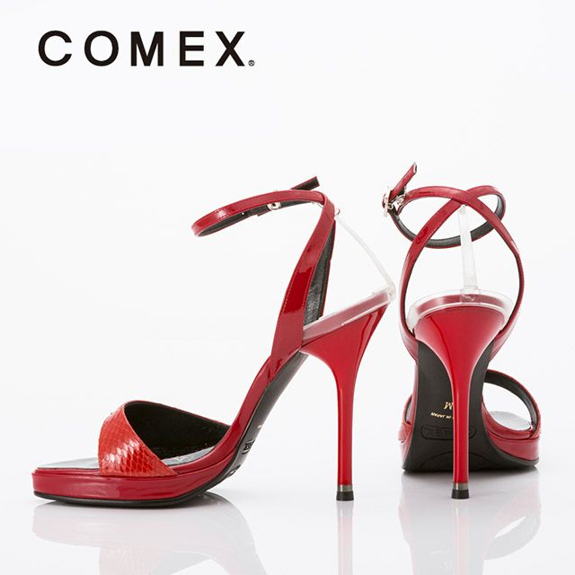 キャバヒール イメージ2 COMEX コメックス レッドパイソンレザーストラップサンダル