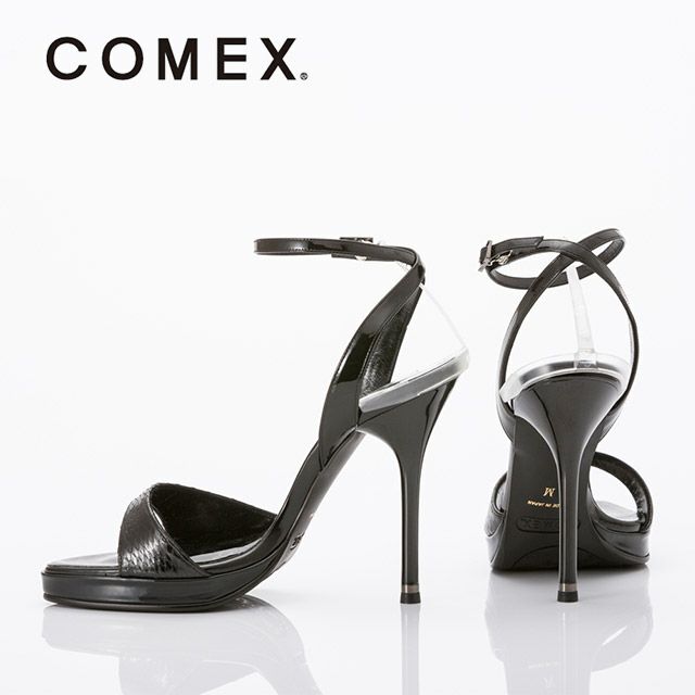 キャバヒール イメージ2 パイソン柄×レザーストラップサンダル