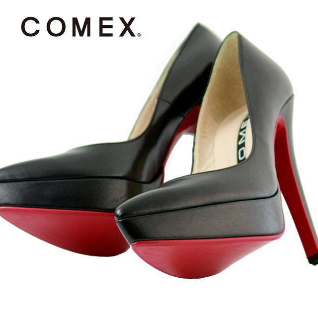 キャバヒール イメージ2 ワンカラーシンプルポインテッドトゥレザーパンプス