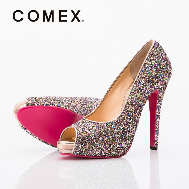 キャバヒール イメージ3 オールグリッターキラキラハイヒールオープントゥパンプス