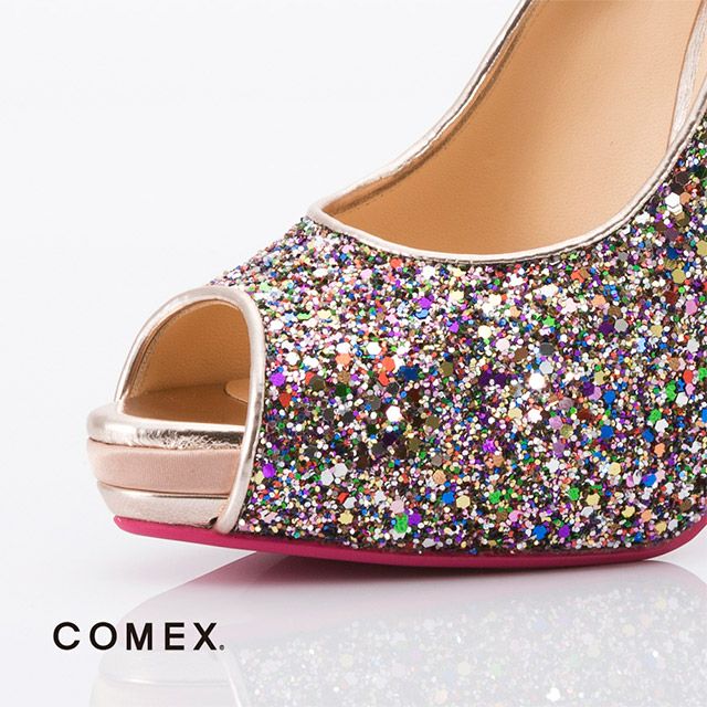 キャバヒール イメージ4 オールグリッターキラキラハイヒールオープントゥパンプス