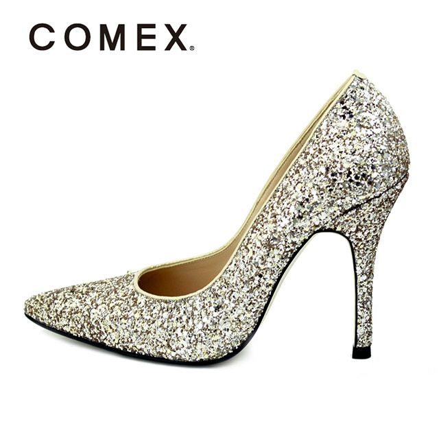 キャバヒール イメージ1 グリッターラメポインテッドトゥキラキラハイヒールパンプス