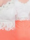 [ワケありセール] 刺繍フラワー袖レースタイトミニドレス (ピンク/ネイビー) (Sサイズ/Mサイズ/Lサイズ/XLサイズ)