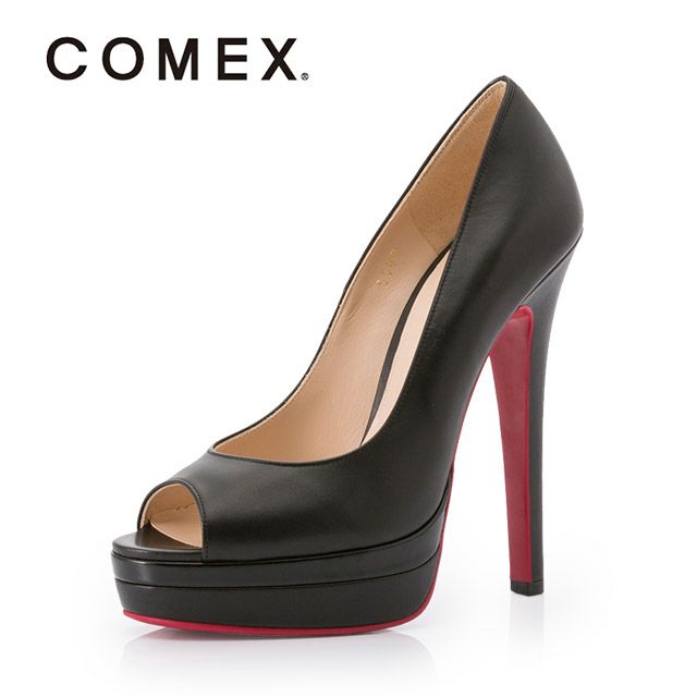 キャバヒール メイン画像 ワンカラーシンプルオープントゥハイヒールパンプス