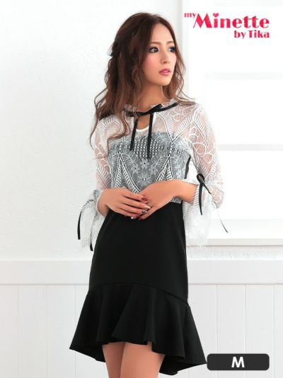 [SALE] ネックリボン長袖 袖ありレース...