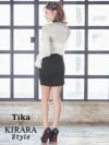 ワケありセール Tika ティカ ベロアリボンフリルセットアップミニドレス (ブラック×ホワイト/ホワイト×ブラック) (Sサイズ/Mサイズ/Lサイズ)