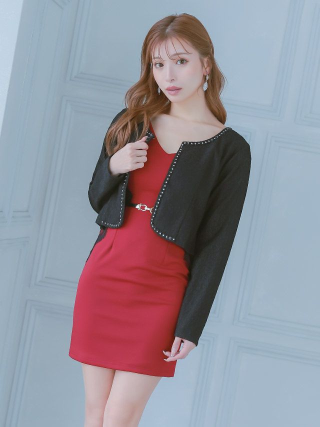 イメージ画像1 刺繍フラワー長袖ボレロ