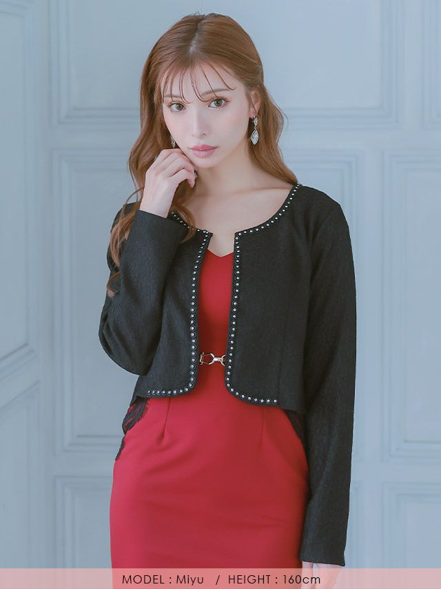 イメージ画像2 刺繍フラワー長袖ボレロ