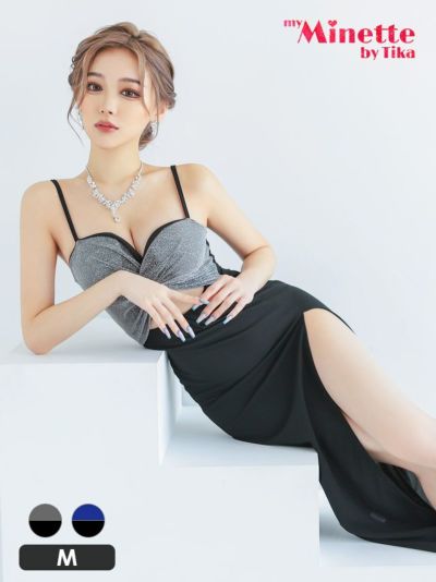 胸元リボンキャミソールウエストカットタイトロ...