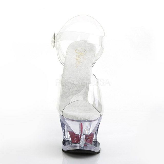 キャバヒール イメージ3 ハートモチーフクリアアンクルストラップサンダル