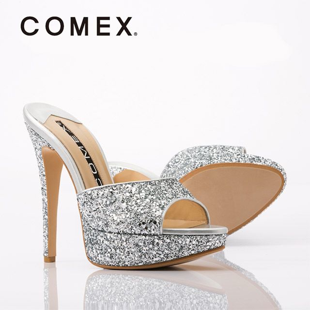 キャバヒール イメージ3 グリッターキラキラハイヒールサンダル