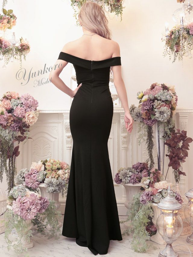 イメージ画像8 キャバドレス ロング  Tika ティカ ゆんころ着用 オフショル マーメード ロングドレス ホワイト ピンク チェリーピンク レッド ブルー パープル ブラック S?XLサイズ キャバ ドレス 大きいサイズ エレガント ロングワンピース 白 赤 青 紫 黒 通販