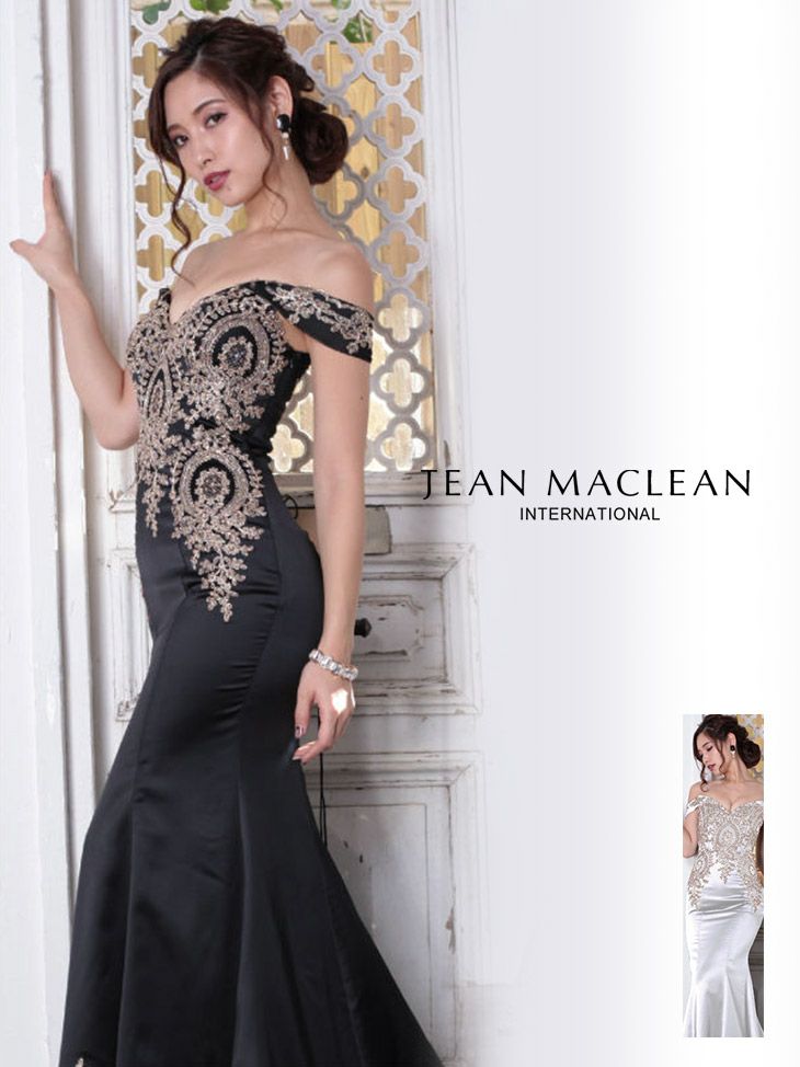 JEANMACLEAN ジャンマクレーン 高級オフショルダーゴージャス刺繍デザインマーメイドロングドレス
