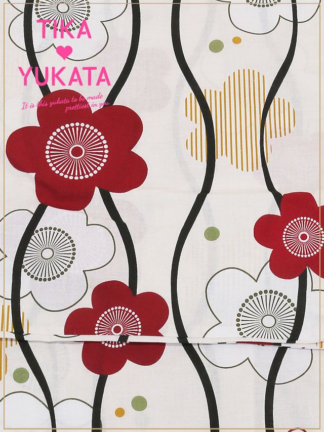 イメージ画像12 浴衣セット レディース Tika ティカ 藤川沙弥着用 レトロ椿 ゆかた3点セット 浴衣+平帯or造り帯+下駄 浴衣 選べる帯 可愛い かわいい レトロ モダン 大人 女性 女 安い 通販