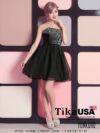 イメージ画像5 キャバドレス ミニ Tika ティカ ゆんころ着用 ビジュー ベアトップ チュール ミニドレス ブラック XS S ナイトドレス キャバ ドレス キャバワンピ ワンピース 通販