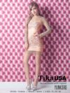 イメージ画像5 キャバドレス ミニ Tika ティカ ゆんころ着用 ヌーディー ゴージャス ビジュー デザイン タイト ミニドレス ピンク XS S ナイトドレス キャバ ドレス タイトドレス キャバワンピ ワンピース 通販