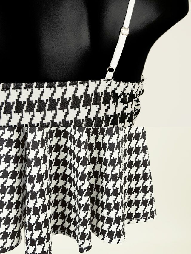 イメージ画像8 キャバドレス 安い Tika ティカ 綾野あすか着用 千鳥格子柄 キャミ フレア ミニドレス S?XXXLサイズ キャバ ドレス 大きいサイズ aライン フレアドレス ミニ 膝丈 可愛い 通販