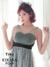 イメージ画像1 キャバドレス ロング  Tika ティカ 明日花キララ着用 ドット シースルー ウエスト リボン ロングドレス ブラック×ブラック ホワイト×ブラック キャバ ドレス エレガント ロングワンピース 白 黒 通販