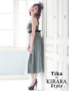 イメージ画像6 キャバドレス ロング  Tika ティカ 明日花キララ着用 ドット シースルー ウエスト リボン ロングドレス ブラック×ブラック ホワイト×ブラック キャバ ドレス エレガント ロングワンピース 白 黒 通販