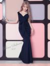 イメージ画像3 キャバドレス ロング  Tika ティカ さくりな着用 ウエスト リボン ワンカラー マーメイド ロングドレス ワインレッド ネイビー ブラック S?XXXLサイズ キャバ ドレス 大きいサイズ エレガント ロングワンピース 赤 紺 黒 通販