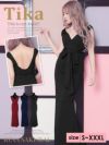 イメージ画像12   キャバドレス ロング  Tika ティカ さくりな着用 ウエスト リボン ワンカラー マーメイド ロングドレス ワインレッド ネイビー ブラック S?XXXLサイズ キャバ ドレス 大きいサイズ エレガント ロングワンピース 赤 紺 黒 通販