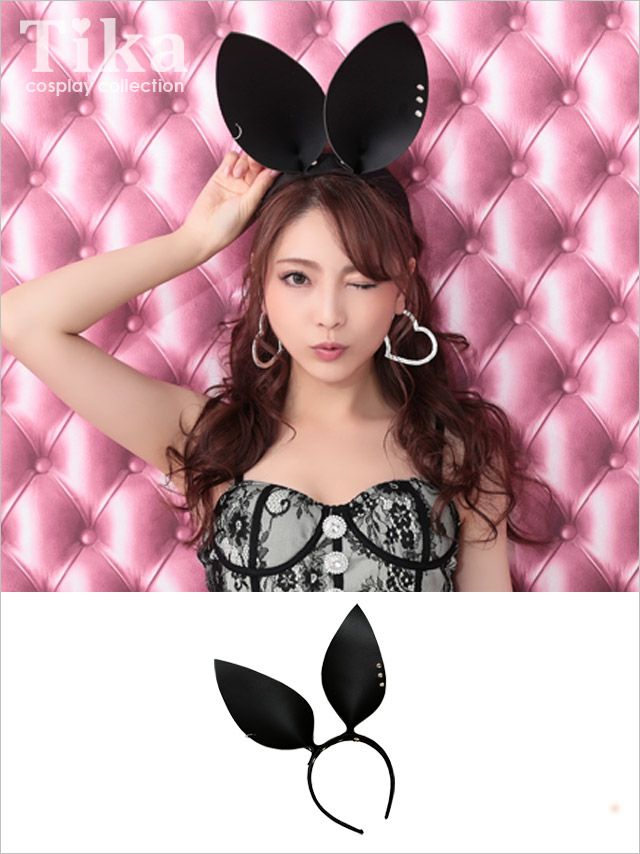 コスプレ衣装 コスプレ 小物 三連スタッズリング付きうさ耳カチューシャ