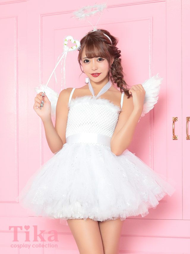 コスプレ衣装 ホワイトエンジェル ハロウィン コスプレ5点セット