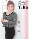 イメージ画像1 キャバドレス 大きいサイズ Tika ティカ ゆんころ着用 ツイード 切り替え ペプラム タイト ミニドレス ホワイト×ブラック ブラック×ブラック S?XXLサイズ キャバ ドレス ナイトドレス ミニ ひざ丈 キャバ嬢 キャバクラ 通販