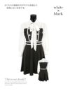 イメージ画像6 キャバドレス 安い Tika ティカ 関口さくら着用 シフォン ネックリボン モノトーン レトロ フレア Aライン ミニドレス ホワイト×ブラック S?Lサイズ キャバ ドレス 大きいサイズ フレアドレス ミニ 膝丈 可愛い 通販