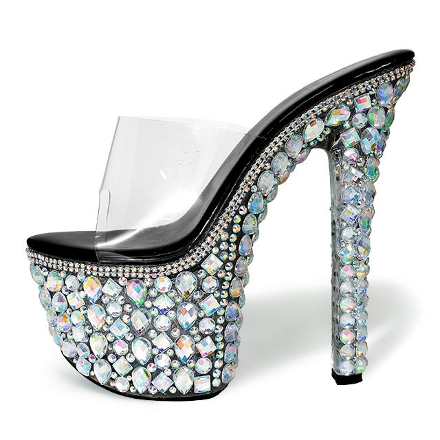 キャバヒール イメージ1 厚底キラキラハイヒールクリアサンダル