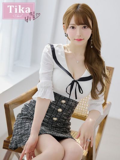 [SALE] [韓国ドレス] 襟付き ネック...