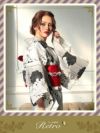 イメージ画像1 浴衣 セット レディース Tika ティカ 岩本紗也加 うさたにパイセン 着用 レトログレーに薔薇モノクロ ゆかた3点セット 浴衣+平帯or造り帯+下駄 浴衣 可愛い かわいい レトロ モダン 大人 女性 女 安い 通販