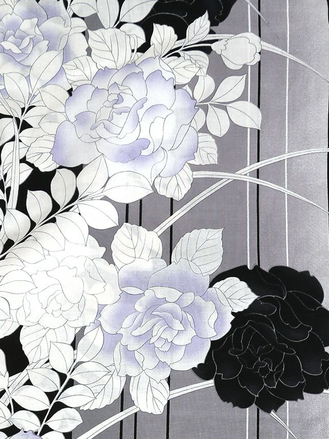 イメージ画像12 浴衣 セット レディース Tika ティカ 岩本紗也加 うさたにパイセン 着用 レトログレーに薔薇モノクロ ゆかた3点セット 浴衣+平帯or造り帯+下駄 浴衣 可愛い かわいい レトロ モダン 大人 女性 女 安い 通販