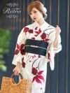 メイン画像 浴衣 セット レディース Tika ティカ ゆんころ着用 クリーム地に流水紋と優雅な金魚 ゆかた3点セット 浴衣+平帯or兵児帯+下駄 浴衣 可愛い かわいい レトロ モダン 大人 女性 女 安い 通販