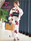 イメージ画像5 浴衣 セット レディース Tika ティカ ゆんころ着用 クリーム地に流水紋と優雅な金魚 ゆかた3点セット 浴衣+平帯or兵児帯+下駄 浴衣 可愛い かわいい レトロ モダン 大人 女性 女 安い 通販