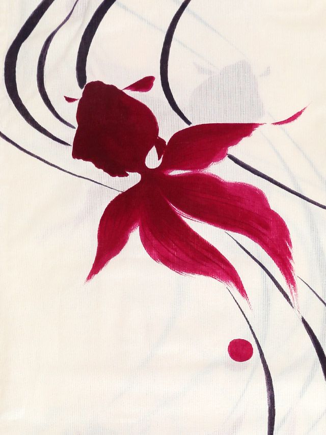 イメージ画像12 浴衣 セット レディース Tika ティカ ゆんころ着用 クリーム地に流水紋と優雅な金魚 ゆかた3点セット 浴衣+平帯or兵児帯+下駄 浴衣 可愛い かわいい レトロ モダン 大人 女性 女 安い 通販