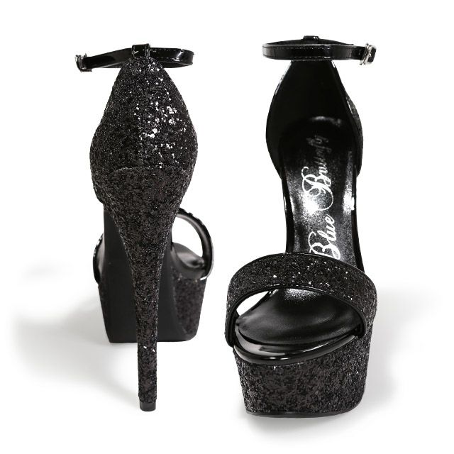 キャバヒール イメージ2 キラキラアンクルストラップグリッターラメハイヒールサンダル