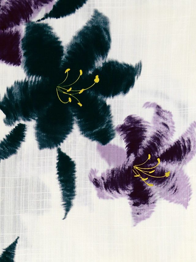 イメージ画像12 浴衣 セット レディース Tika ティカ 関口さくら着用 粋 白地に水彩百合の花 ゆかた3点セット 浴衣+平帯or兵児帯+下駄 石原彩香、 浴衣 可愛い かわいい レトロ モダン 大人 女性 女 安い 通販