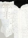 イメージ画像8 キャバドレス 韓国 [Tika/ティカ]みゆう着用 オフショル フラワー 刺繍 総レース 編み上げ フリル タイトドレス ホワイト S?Lサイズ 韓国ドレス キャバ ドレス 大きいサイズ ミニ 膝丈 キャバワンピ 私服 シンプル ワンピース 白 通販