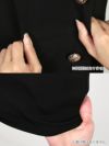 イメージ画像9 キャバドレス 安い Tika ティカ 一條りおな着用 ハイネック フリル ドット柄 シースル ダブルボタン フレア ミニドレス ベージュ×ブラック S?XLサイズ キャバ ドレス 大きいサイズ aライン ミニ 膝丈 可愛い 通販