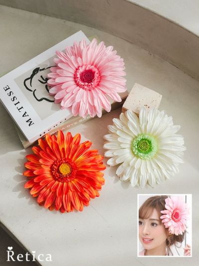 [SALE] フラワー髪飾りガーベラコサージ...